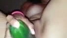 Watch Horny girl inserting Cucumber inside pussy