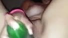 Watch Horny girl inserting Cucumber inside pussy