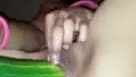 Watch Horny girl inserting Cucumber inside pussy