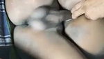 Aunty riding  husband watching