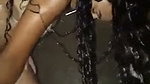 Beautiful girl taking bath  showing
