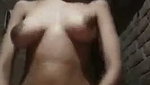 Beautiful slim girl showing her figure  Masturbating