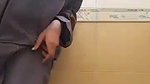 Muslim girl fingers her tight pussy in a public