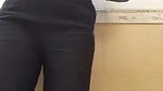 Muslim girl fingers her tight pussy in a public