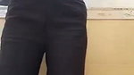 Muslim girl fingers her tight pussy in a public