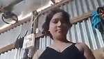 Poor Indian girl stripping to record her nude MMS