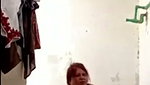 Fatty aunty showing  taking bath