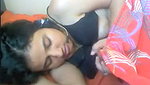 Beautiful girl boobs press  Fingering her pussy on vc