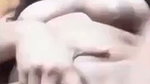 Sexy girl boobs press  finger
