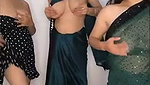 Three bhabhi showing there boobs  ass