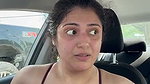 Sexy aunty showing her huge boobs inside car