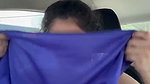 Sexy aunty showing her huge boobs inside car