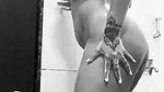 Sexy girlfriend showing her hot figure in bathroom