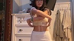 Hot Girl with Glasses removes clothes