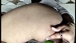 Aunty inserting cucumber inside ass