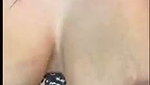 Hot girl using black dilo  Masturbating