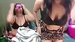 Two bhabhi enjoying themselves on live
