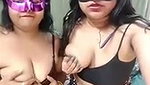 Two bhabhi enjoying themselves on live