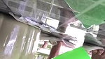 Naked Bathing babe captured by spycam – Nude Boobs and hairy Pussy visible
