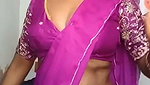 Pink Saree Aunty Nude Showing Live