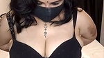 Aunty wearing her black bra  talking