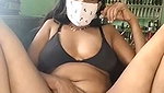 Neighbor aunty rubing her pussy show her boobs  pressing