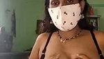 Neighbor aunty rubing her pussy show her boobs  pressing