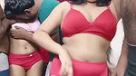 Two sexy hot girl handling three boys