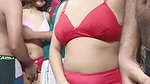 Two sexy hot girl handling three boys