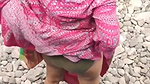 Aunty pissing outdoor