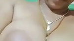 Beautiful bhabhi after bath applying oil  showing