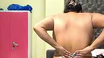 Sexy bhabhi applying oil  showing