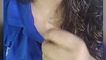 Beautiful girl show her boobs  suck black dilo