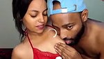 Boyfriend suck his gf boob  enjoying