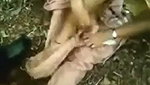 Girlfriend show her pussy  bf fuck her hard in Outdoor