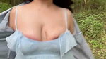 Beautiful girl showing her nipple outdoor