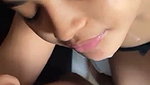 Beautiful Delhi girl sucking cock  cum on her face