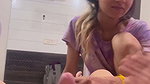 Beautiful girl give deeply Blowjob  show her boob
