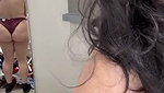 Beautiful girl showing her ass in mirror