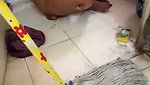 Big ass aunty washing her dress  showing