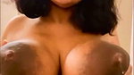 Hot girl showing her huge black boob