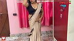 Horny booby girl wearing sari showing huge cleavage and hot navel