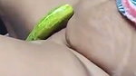 Aunty inserting cucumber inside her pussy