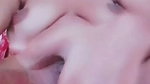 Beautiful girl rubing her wet pussy