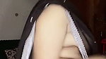 Beautiful girl show her boobs in transparent black saree