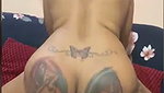 Horny aunty showing her sexy ass using black dilo