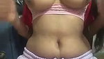 Sexy girl talking showing her boobs