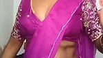 Pink Saree Aunty Nude Showing Live