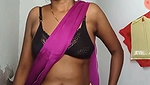 Pink Saree Aunty Nude Showing Live