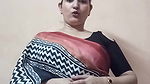 Hot Chubby Bengali Aunty Sexy Deep Open Navel show in Saree